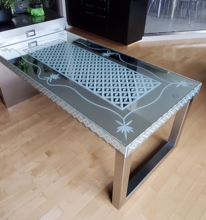 Carved Glass tabletop